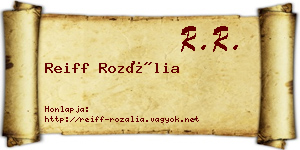 Reiff Rozália névjegykártya